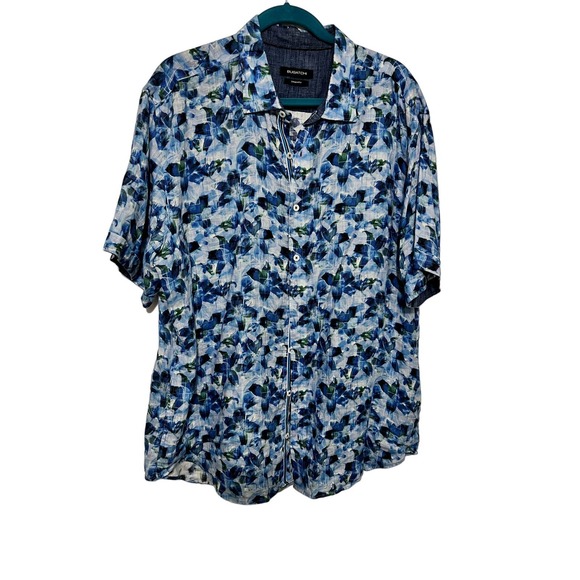 Bugatchi Other - Bugatchi Hawaiian Floral Linen Short Sleeve Shirt Size XL